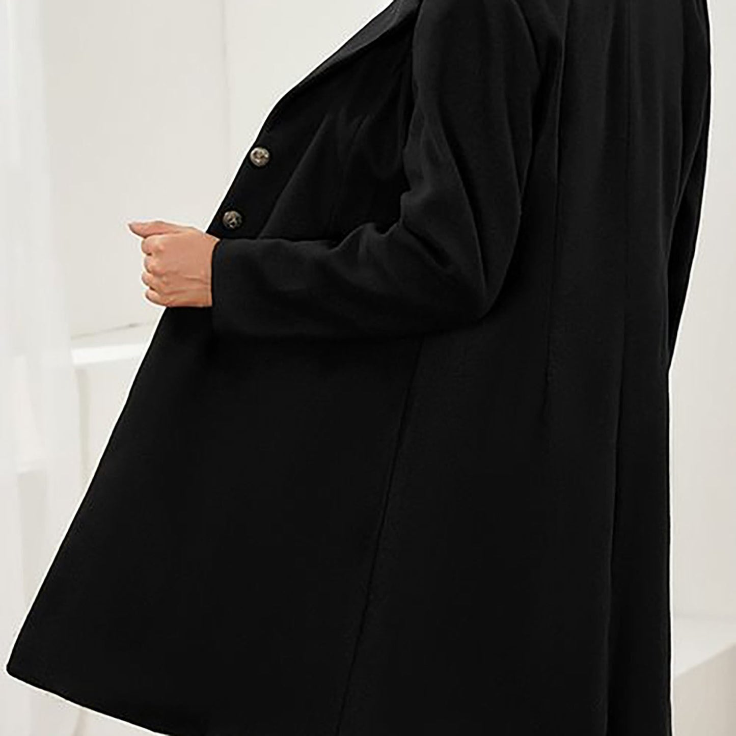 Long-Sleeved Wool Coat